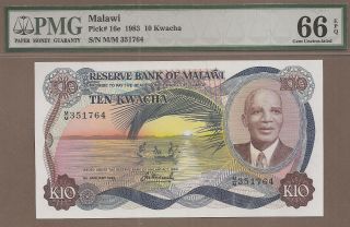 Malawi: 10 Kwacha Banknote,  (unc Pmg66),  P - 18e,  01.  01.  1983,