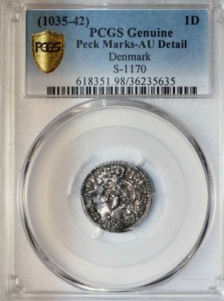 England Viking King Harthacnut 1035 - 1042 Ad Silver Penny Pcgs Medieval Coin 1170