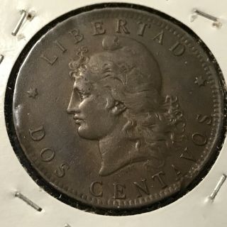 1890 Argentina 2 Centavos Higher Grade Coin