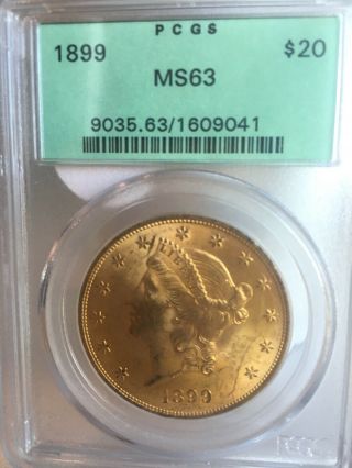 1899 Ms - 63 $20 Liberty Gold Piece Pcgs