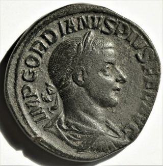 Gordian Iii,  238 - 244 Ad.  Æ Sestertius,  Aeternitati Reverse Ef
