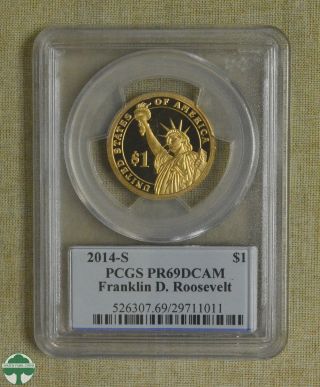 2014 - S Presidential Dollar - Franklin D.  Roosevelt - Pcgs Certified - Pr69dcam