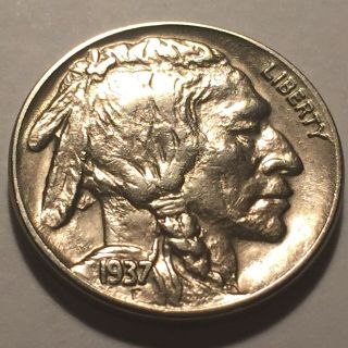 1937 - D 3 Legged Buffalo Nickel Choice Bu
