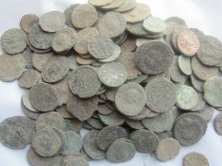 50 - Ancient Dirty Uncleaned Roman Coins Aprox 150bc - 450ad - Fun Hobby