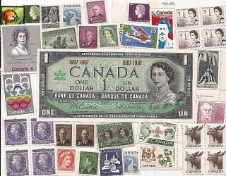 Canada 1867 1967 Canadian Centennial One 1 Dollar Note Unc,  Mnh Stamps 5c8