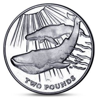 South Georgia And South Sandwich Islands 2 Pounds Blue Whale 2013 Unc