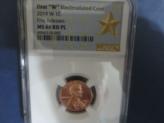 2019 W.  1c Lincoln Cent Uncirculated Ngc Ms68rd Pl First Release