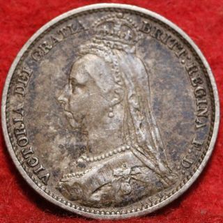 1892 Great Britain 6 Pence Silver Foreign Coin