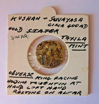 India Taxila Gold Dinar,  Suvayasa,  c.  400AD,  Kushan Derivative 3