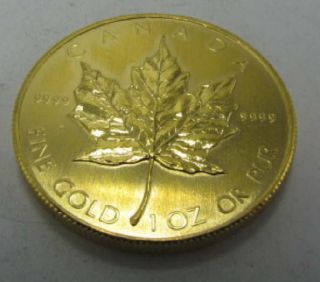 1984 CANADA GOLD MAPLE LEAF 1 oz $50.  9999 FINE GOLD BU UNCIRCULATED GOLD COIN 2
