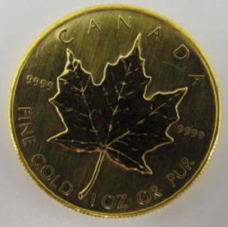 1984 CANADA GOLD MAPLE LEAF 1 oz $50.  9999 FINE GOLD BU UNCIRCULATED GOLD COIN 3