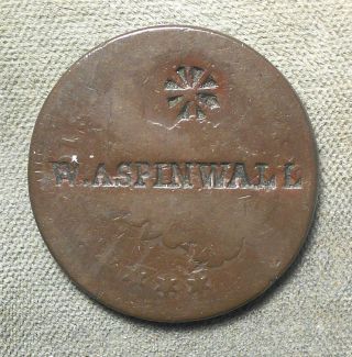 Counterstamp: W.  Aspinwall (sunburst) C/s On An 1810 1c,  Brunk A - 391,  Date N/l