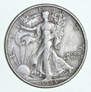 Xf,  1943 - S Walking Liberty 90 Silver Us Half Dollar - Coin 622