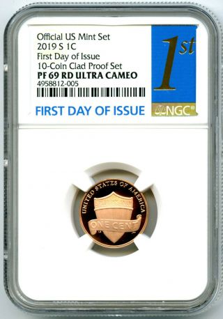 2019 S Lincoln Penny Ngc Pf69 Rd Ucam First Day Issue Proof Cent Ultra Cameo