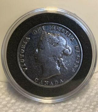 1872 - H Canada Twenty - Five Cent Silver Coin.