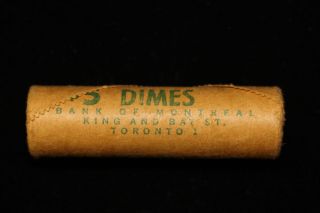 1967 Canada.  10 Cents.  Silver.  Bank Roll.  B Of M,  Toronto.