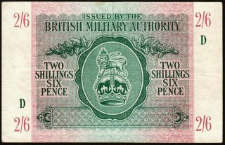 British Military Authority: 1943 2 Shillings And 6 Pence Note