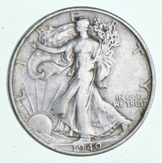Xf,  1940 Walking Liberty 90 Silver Us Half Dollar - Coin 620