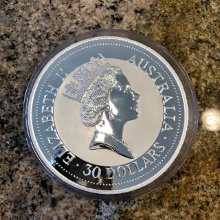 1992 $30 1 Kg (kilo) Australian Kookaburra Encapsulated Silver Coin