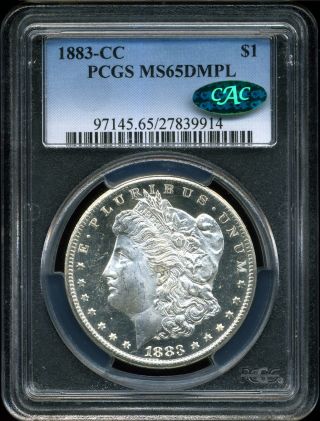 1883 - Cc $1 Morgan Silver Dollar Ms65dmpl Pcgs Cac 27839914