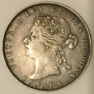 1872 - H Canada Silver 50 Cent Piece Ef