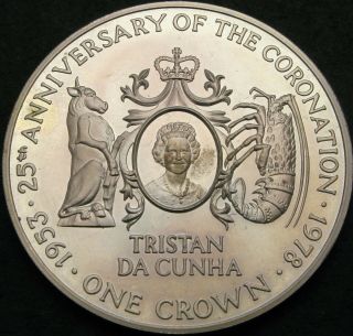 Tristan Da Cunha 1 Crown 1978 - Coronation Jubilee - Aunc - 251 ¤