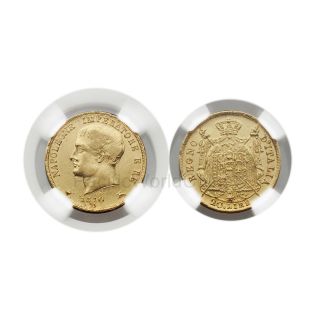Italy 1810M Kingdom of Napoleon 20 Lire Gold NGC AU58 2