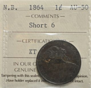 1864 S6 Brunswick One Cent Iccs Graded Au - 50