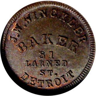 1863 Detroit Michigan Civil War Token J W Winckler Ngc Ms63 For Grade