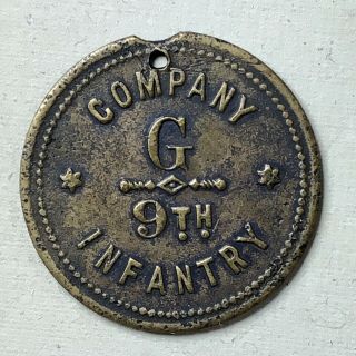 Company G 9th Infantry Token Good For One Game Of Pool Billiards Arizona Saloon