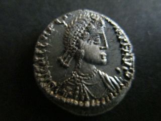 Galla Placidia,  (ad 421 - 450).  Silver Silqua.  Vandals.  Victoria.  Coin.