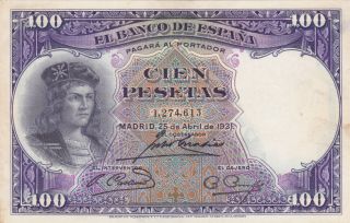 100 Pesetas Extra Fine Crispy Banknote From Spain 1931 Pick - 83