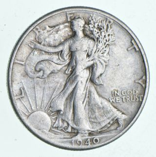Xf,  1940 Walking Liberty 90 Silver Us Half Dollar - Coin 592
