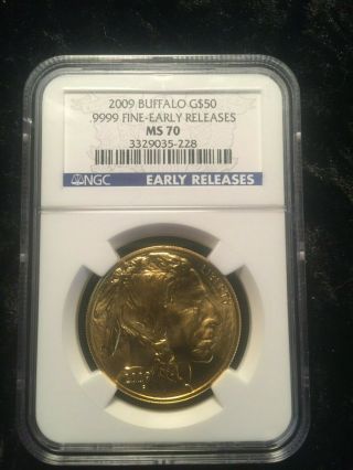 2009 1 Oz $50 Gold American Buffalo Ngc Ms 70 Early Release