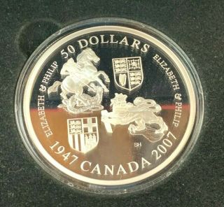 2007 Canadian $50 Silver Coin - The Queen 