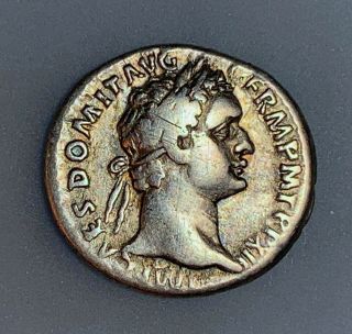 Domitian 81 - 96 Ad Silver Denarius Gvf