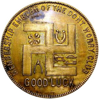 Pre 1933 Ebensburg Pennsylvania Good Luck Swastika Token Cambria Bank