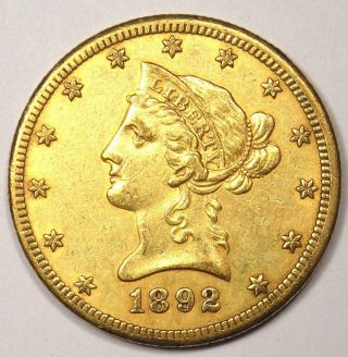 1892 - Cc Liberty Gold Eagle $10 Carson City Coin - Au Details - Luster