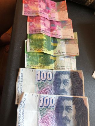 $340 Switzerland Face Value Currency 100 Francs X2 Francesco Borromini - 50,  20