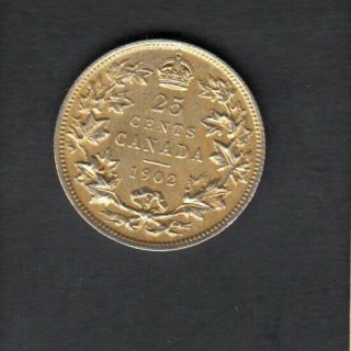 1902 Canada Silver 25 Cents