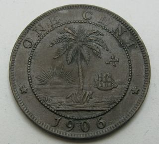 Liberia 1 Cent 1906 H - Bronze - Vf - 2968