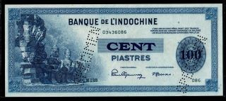 French Indochina 100 Piastres 1945 P - 78s Specimen Unc