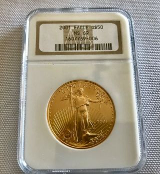 2001 $50 Gold Coin Liberty American Eagle Gold 1 One Ounce Oz