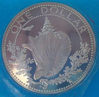 Bahamas 1 Dollar 1974 Silver Proof Strike Km 65a