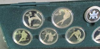1988 Calgary Canadian Winter Olympics 10 - Coin Silver Proof Set w/Box 2