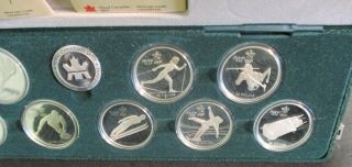 1988 Calgary Canadian Winter Olympics 10 - Coin Silver Proof Set w/Box 3