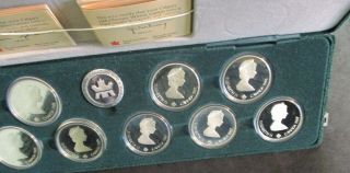 1988 Calgary Canadian Winter Olympics 10 - Coin Silver Proof Set w/Box 6