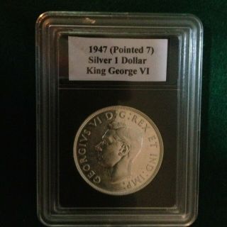 Unc 1947 (pointed 7) King George Vi Canada Silver Dollar