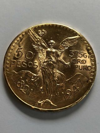 México 50 Pesos Gold 37.  5 Grams 1821 - 1947 100 Authentic