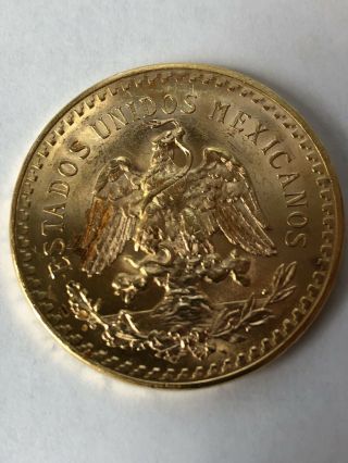 México 50 pesos gold 37.  5 Grams 1821 - 1947 100 authentic 4